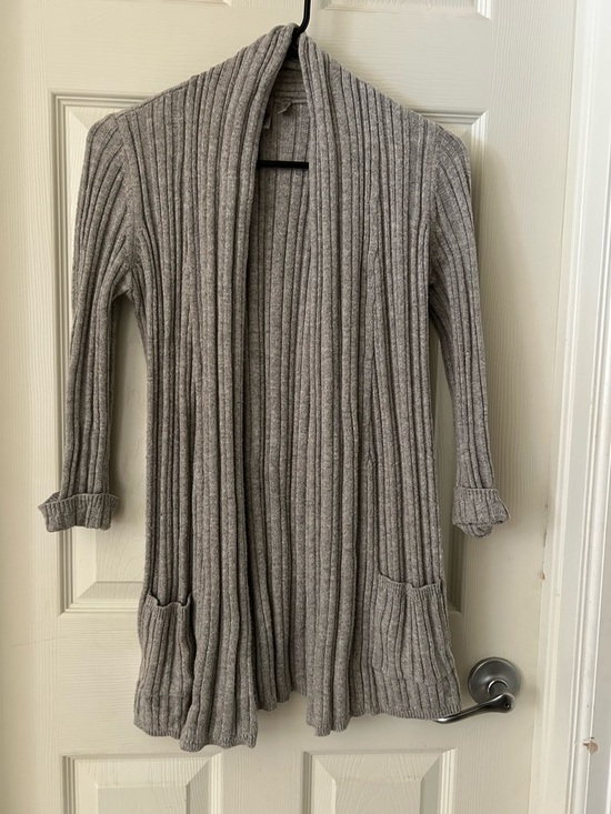 Caslon Sweaters - Caslon Ribbed Open-Front Cardigan - Gray